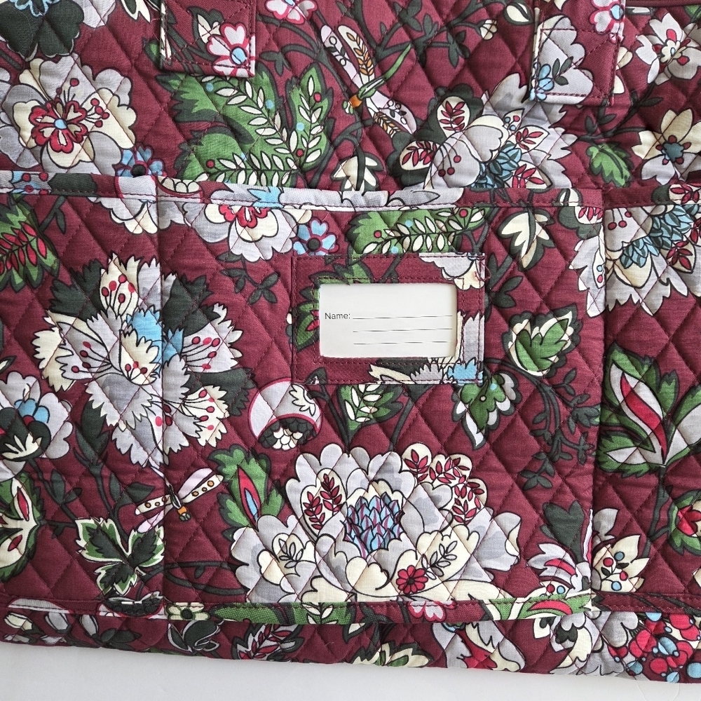 Vera Bradley Traveler Bag In Bordeaux Blooms. - Picture 5 of 11